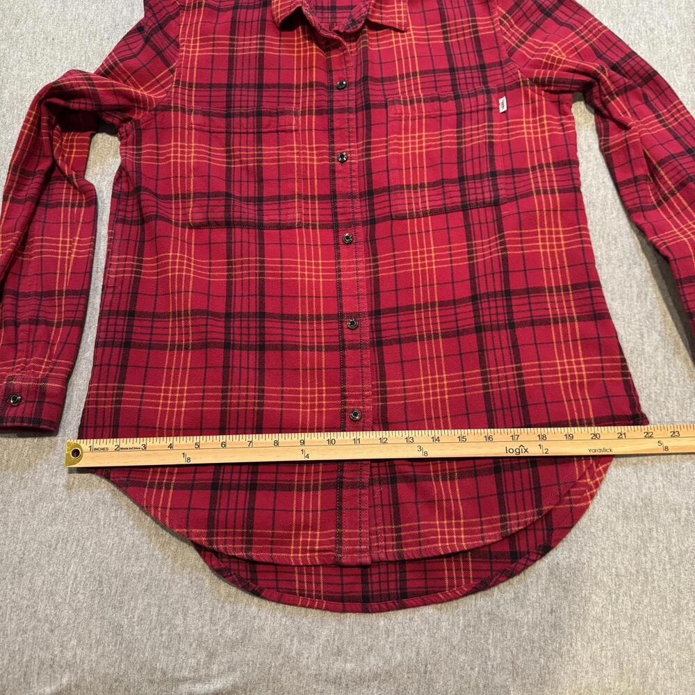 Vans Red Plaid Button-Up Flannel Casual Shirt - Men's Large - Picture 8 of 12